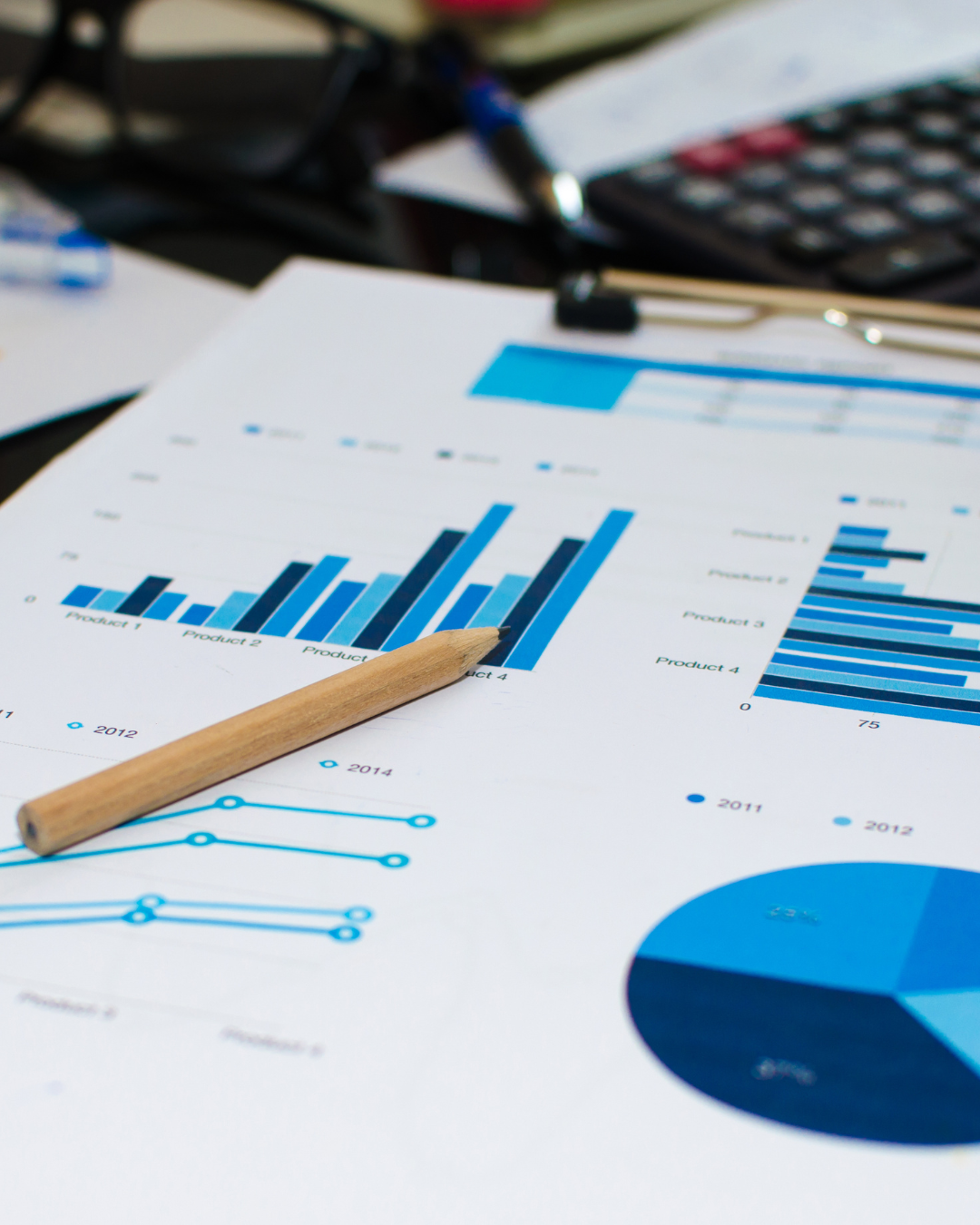 Market research data charts and analytics